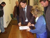Firma di accettazione del sito web da parte del sindaco di Morolo